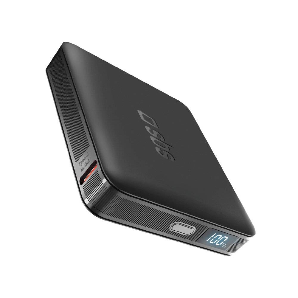 SBS HD 10W 5000mAh USB-C Powerbank mit LCD-Display – Schwarz-0