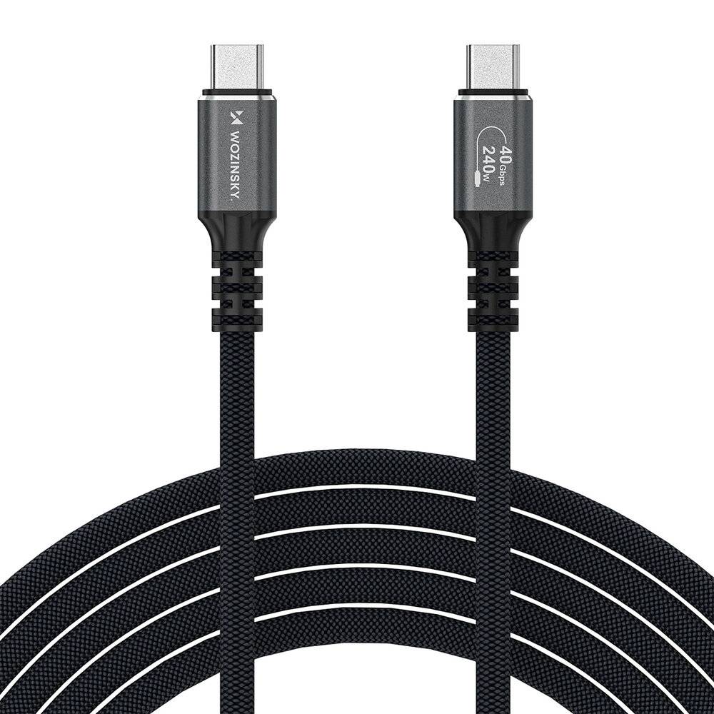 Wozinsky WPS-UY415S USB-C Thunderbolt 4 Kabel 240W 1,5m 4K - Schwarz-1