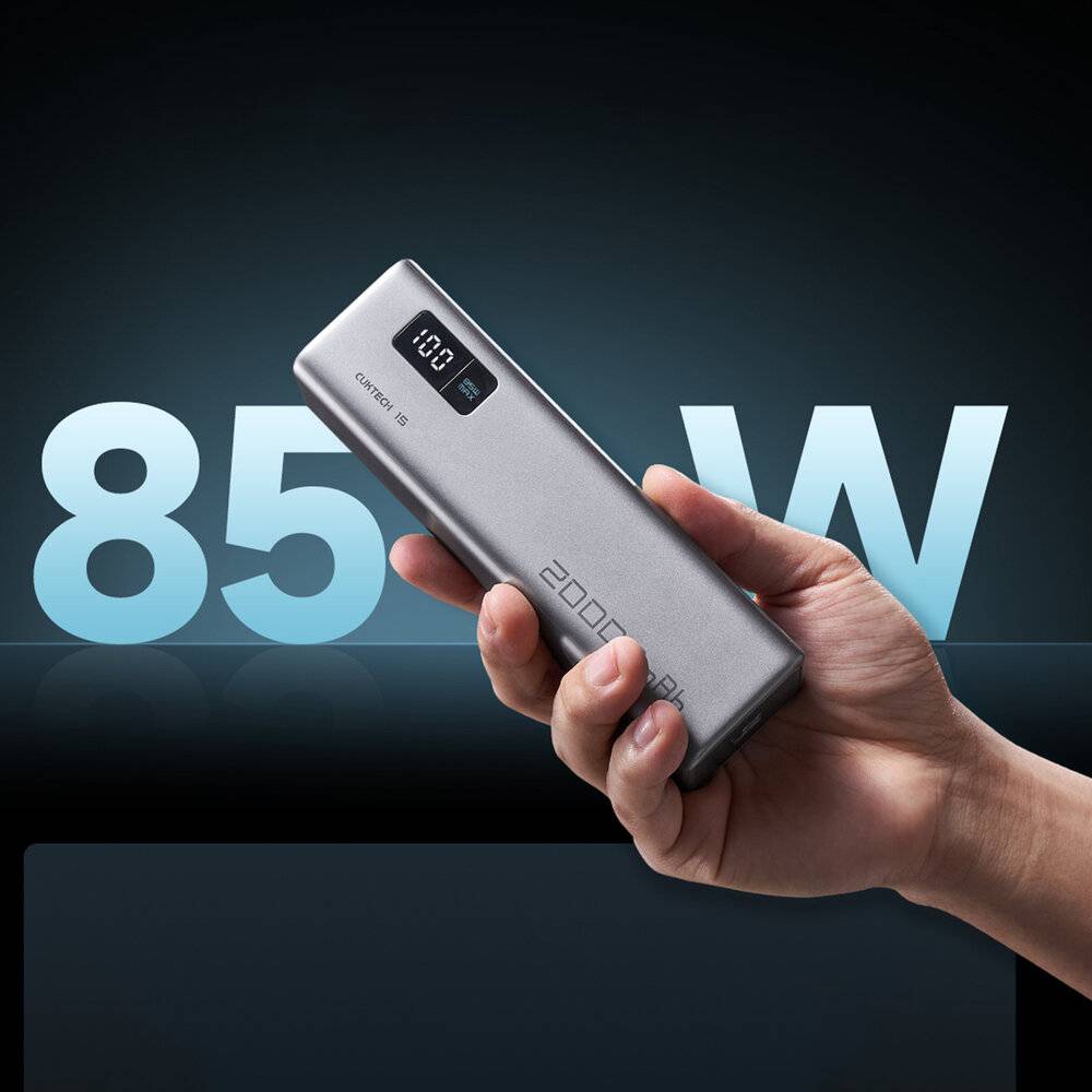 Powerbank Cuktech CUKP200XGLGR 100W 20000mAh 2 x USB-C 1 x USB-A - grau-4