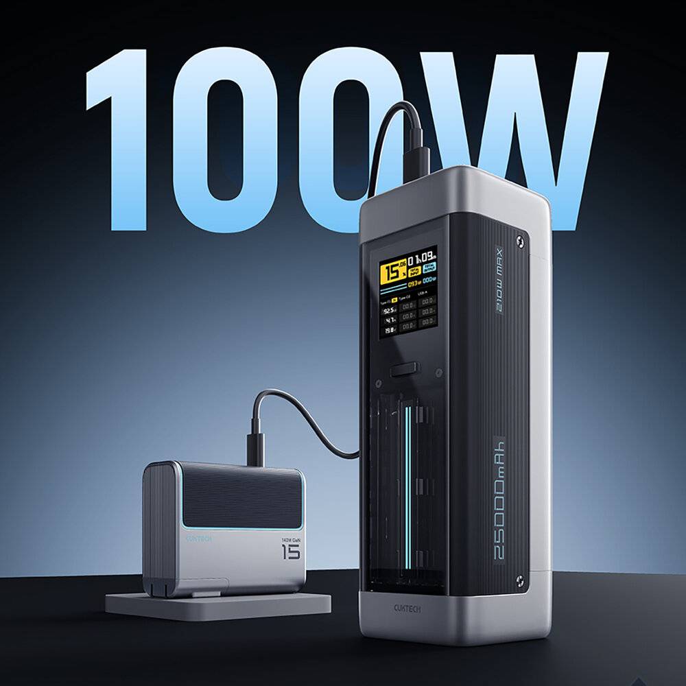 Powerbank Cuktech CUK00P23GLBK 210W 25000mAh Power Bank 2 x USB-C 1 x USB-A - schwarz-4