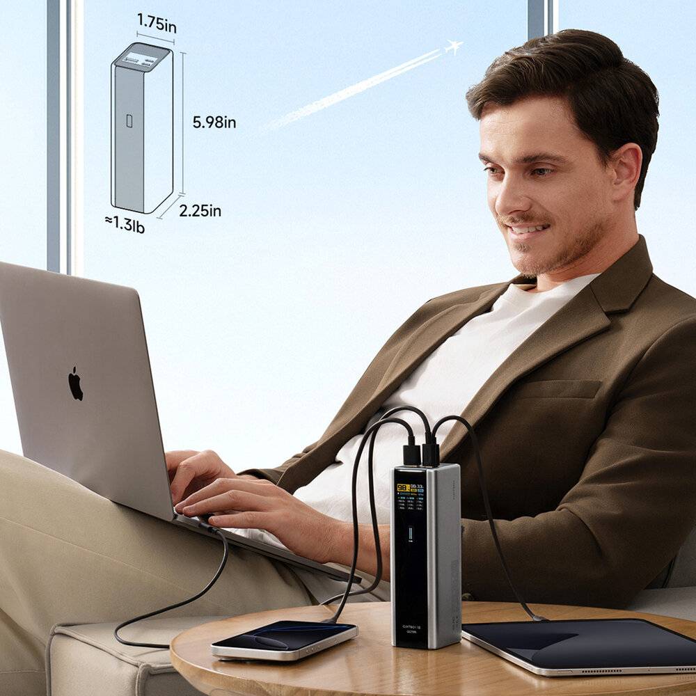Powerbank Cuktech CKPB200UGLGR 210W 20000mAh 2 x USB-C 1 x USB-A - grau-4