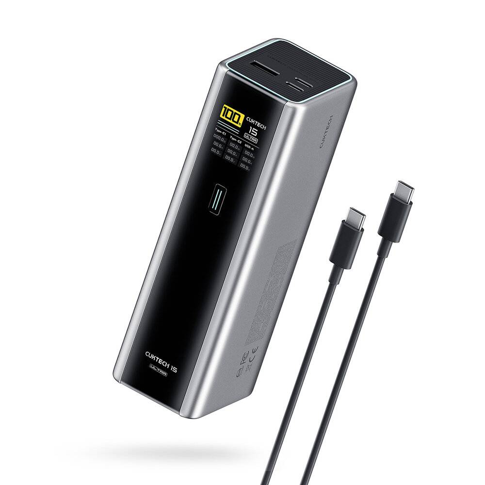 Preisbild für Powerbank Cuktech CKPB200UGLGR 210W 20000mAh 2 x USB-C 1 x USB-A - grau