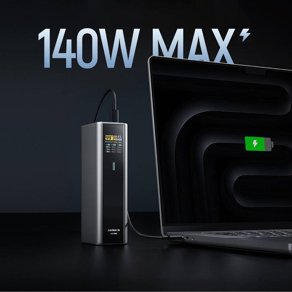 Symbolbild für Powerbank Cuktech CKPB200UGLGR 210W 20000mAh 2 x USB-C 1 x USB-A - grau