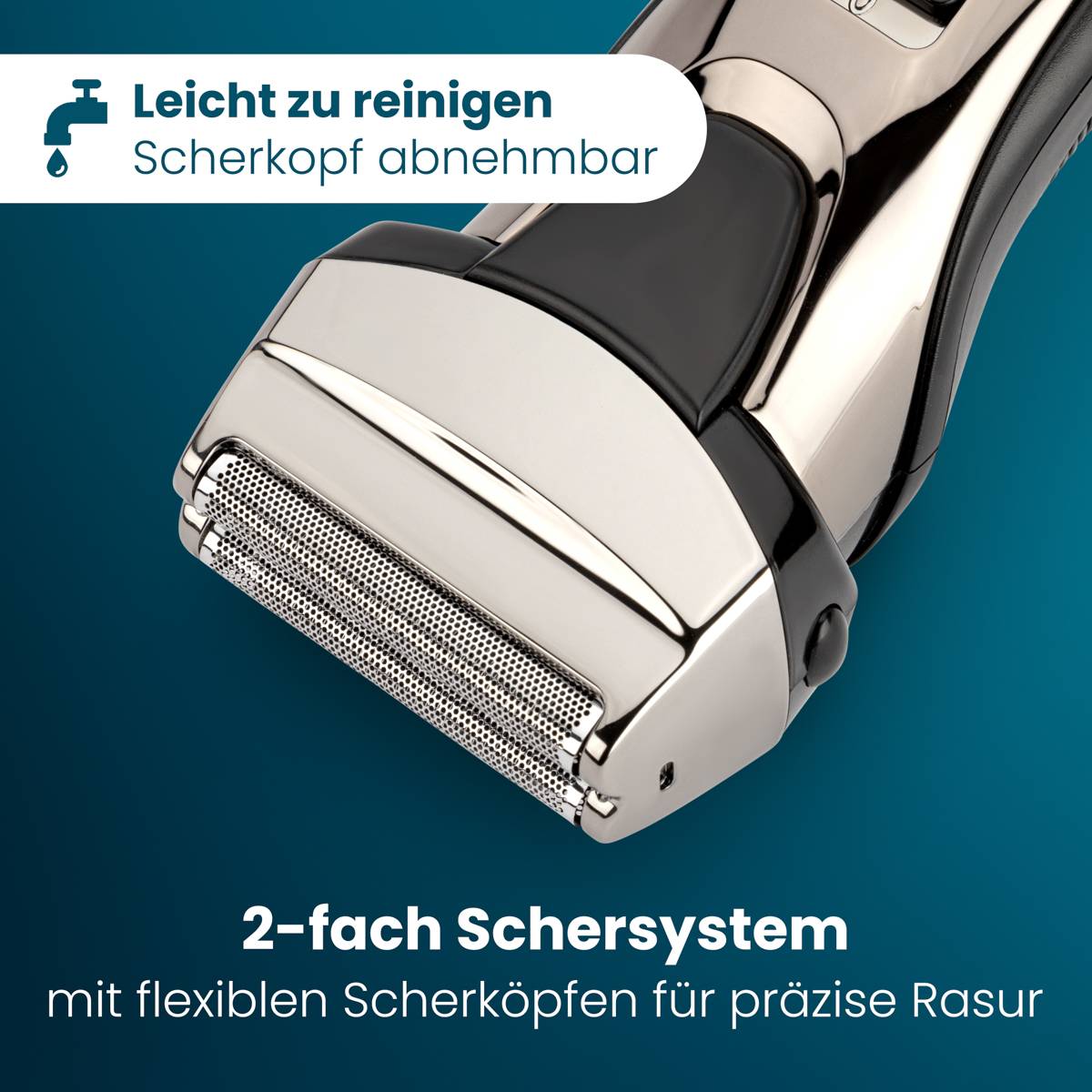 PROFI CARE Herren-Rasierer PC-HR 3140, chrom/schwarz-1