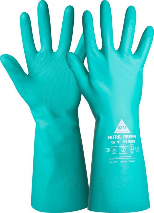 Chemikalienschutzhandschuh “Nitril Green“ 904000-10 Größe 10 Farbe grün Trägermaterial Baumwolle, Nitril Gauge - Mat.-St
