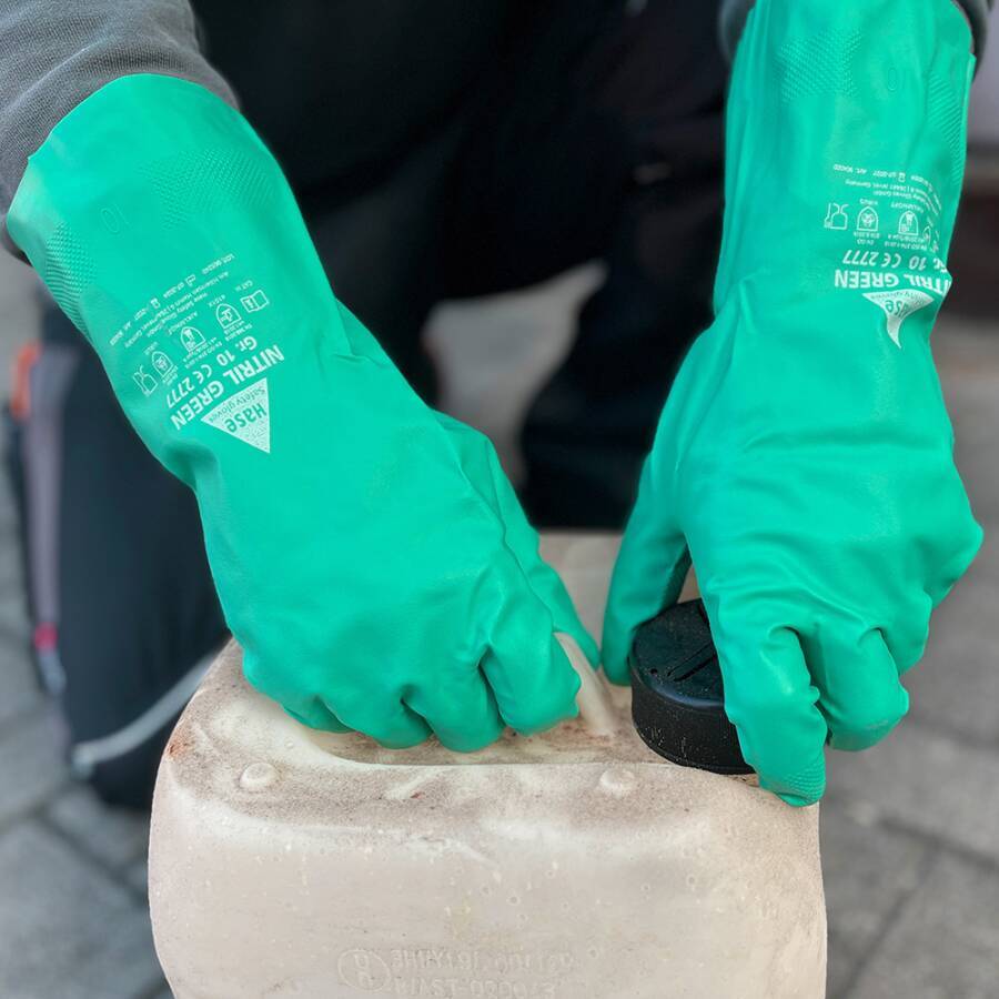 Chemikalienschutzhandschuh “Nitril Green“ 904000-10 Größe 10 Farbe grün Trägermaterial Baumwolle, Nitril Gauge - Mat.-St-2