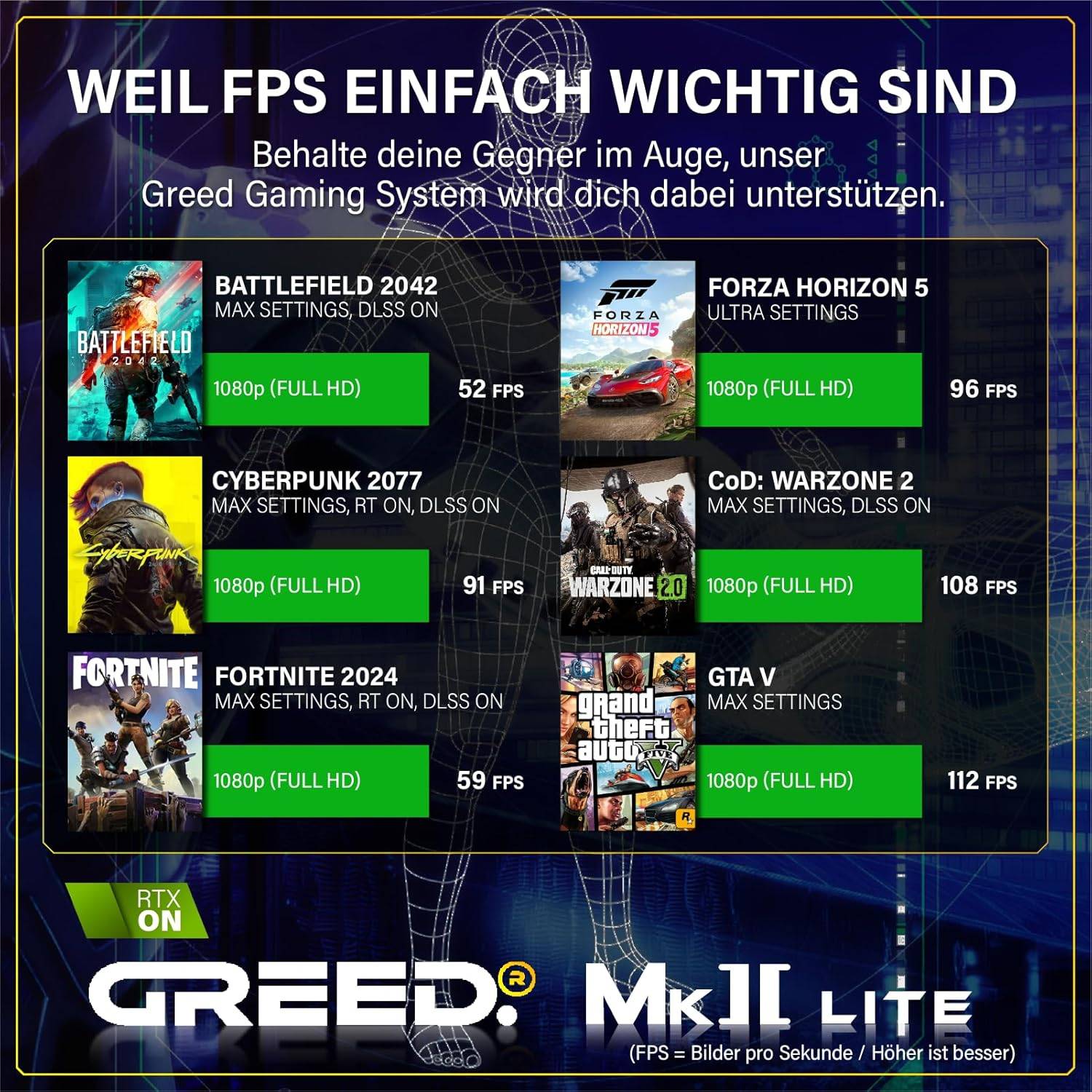 Greed MK2 INTEL Lite | Gaming PC / Computer | Core i5-10400F | RTX 3050 | 16GB RAM | 512GB SSD | WLAN | Win 11 Pro-2