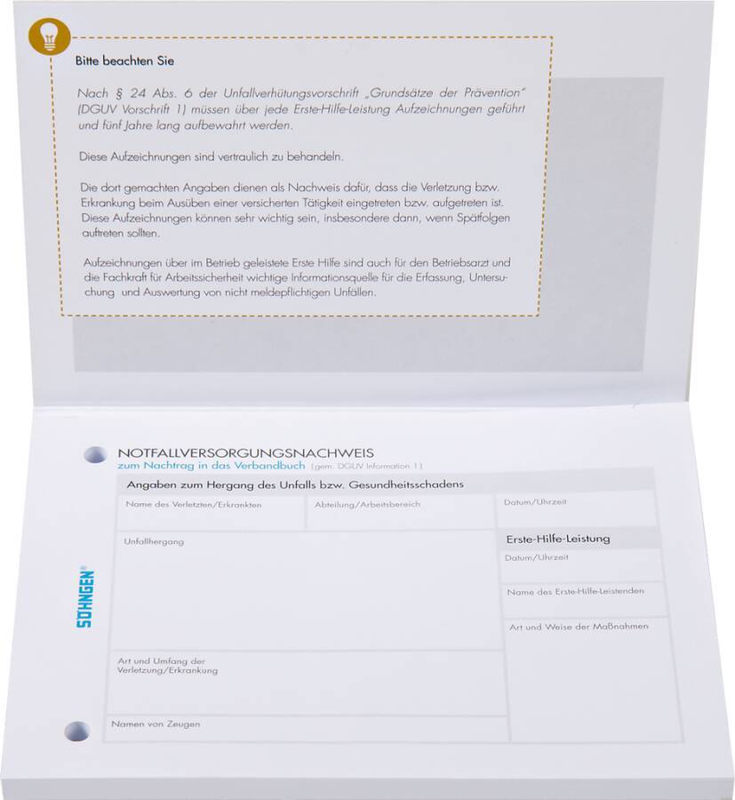 Notfallversorgungsnachweis / Meldeblock 8001019 Ausführung A6 bestehend aus Notfallversorgungsnachweis 50 Blatt-3