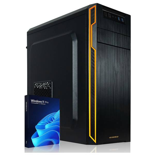 Greed - Desktop PC - Basic | Celeron G5905 | Computer für Büro | 8GB RAM | 512GB SSD | WLAN | Win 11 Pro