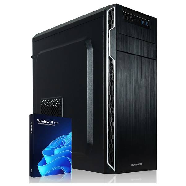 Greed - Desktop PC - Multi | Intel Core i3 12100 | Computer für Büro | 16GB RAM | 240GB SSD | 1TB HDD | WLAN | W11 Pro