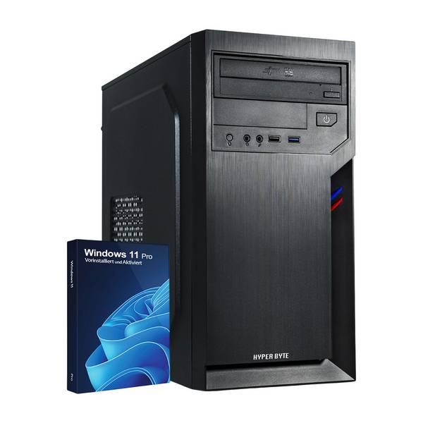 Hyper Byte Ultra PC | AMD Ryzen 3 3200G | Computer für Büro | 16GB RAM | 1TB SSD | DVD+RW | USB 3.0 | WLAN | Win 11 Pro