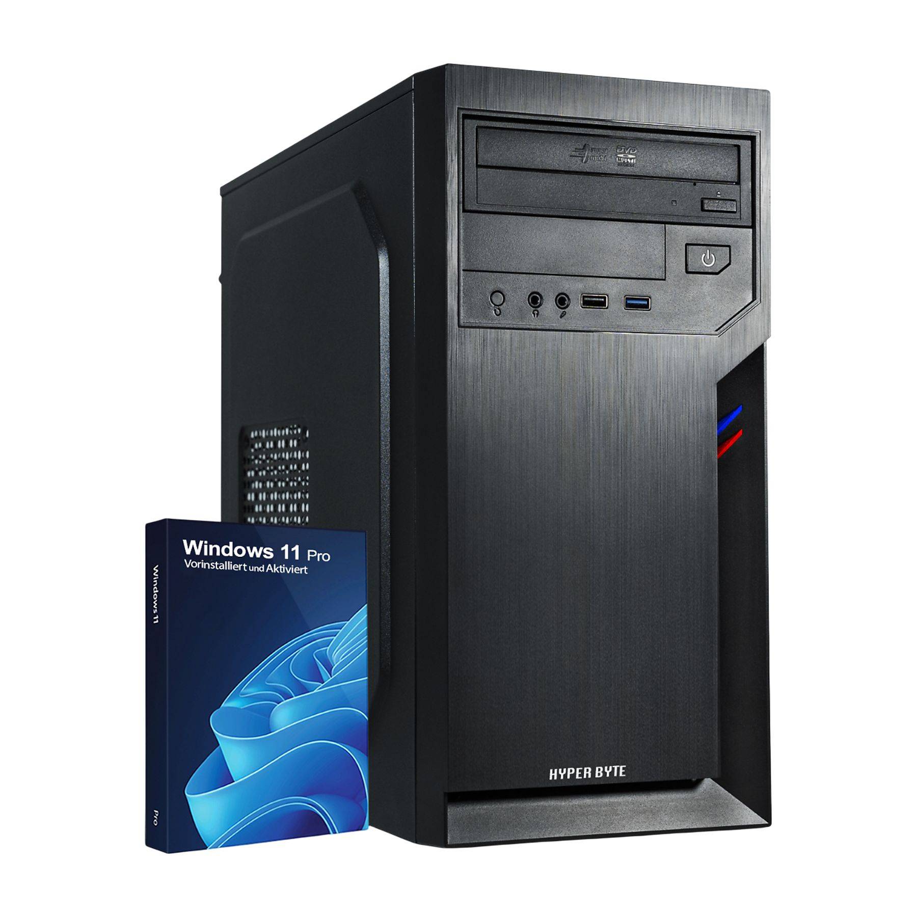 Hyper Byte Ultra PC | AMD Ryzen 3 3200G | Computer für Büro | 16GB RAM | 1TB SSD | DVD+RW | USB 3.0 | WLAN | Win 11 Pro-0