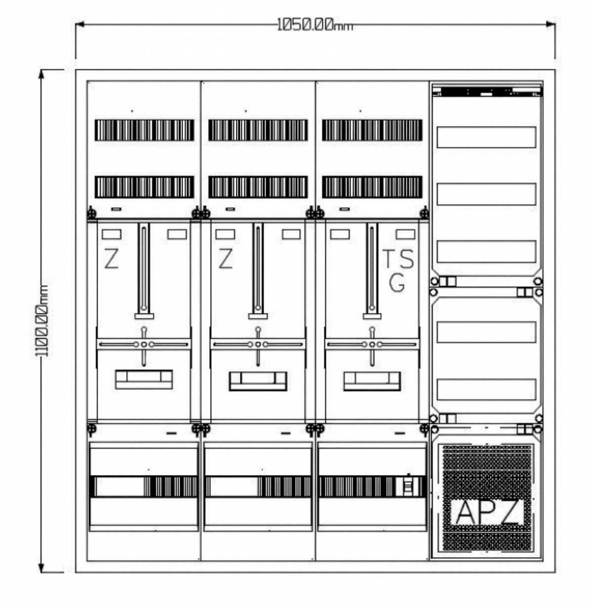 Alphatec Zählerverteilung HEART 3-Punktbefestigung mit 2 x Zählerplatz-1