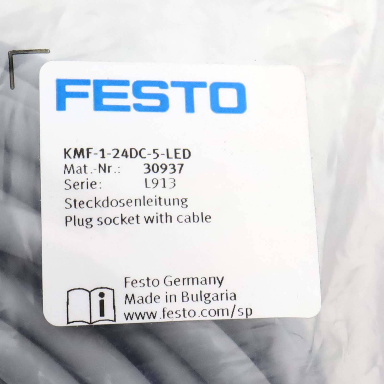 Festo Steckdosenleitung KMF-1-24DC-5-LED 30937 OVP-1
