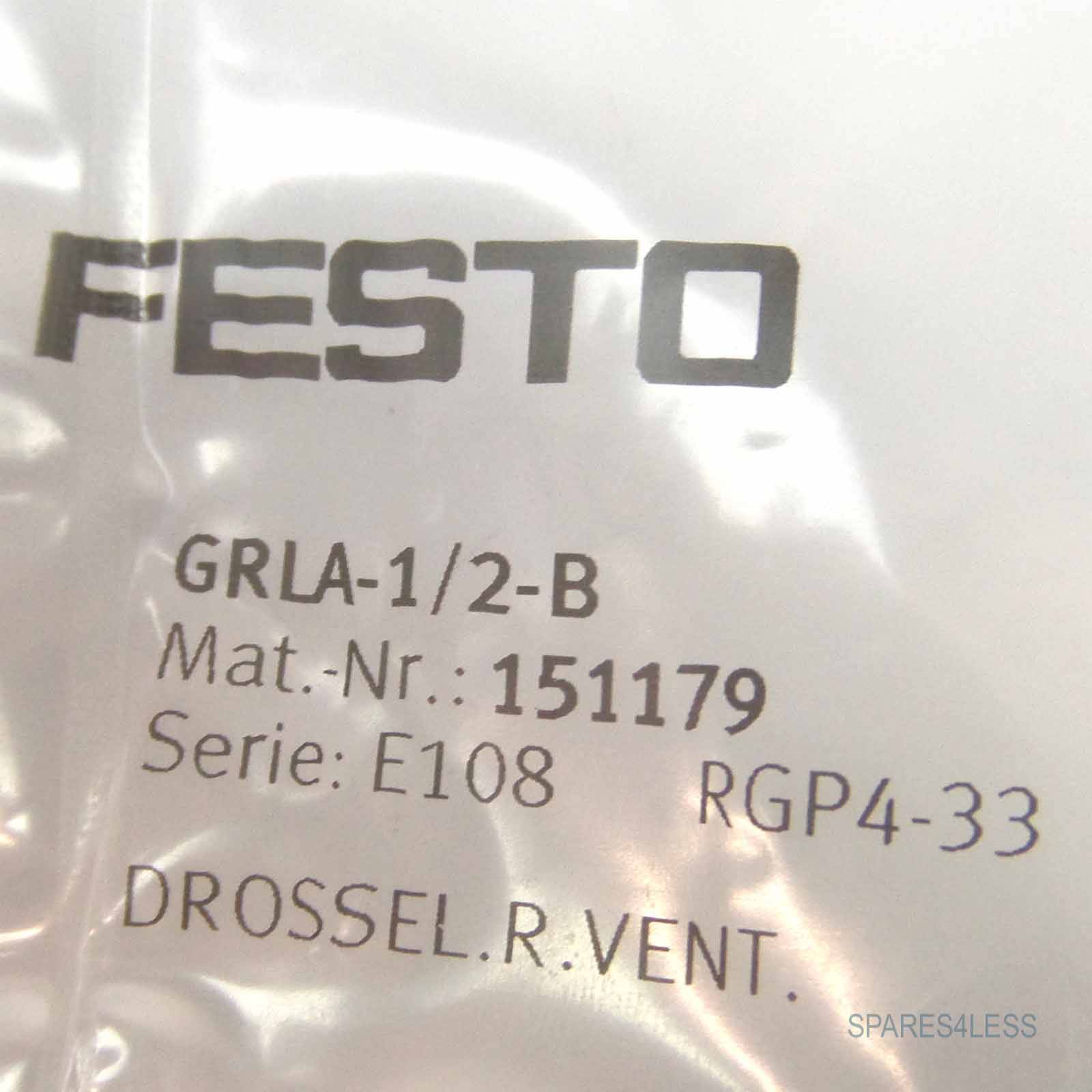 Festo Drossel-Rückschlagventil GRLA-1/2-B 151179 OVP-1