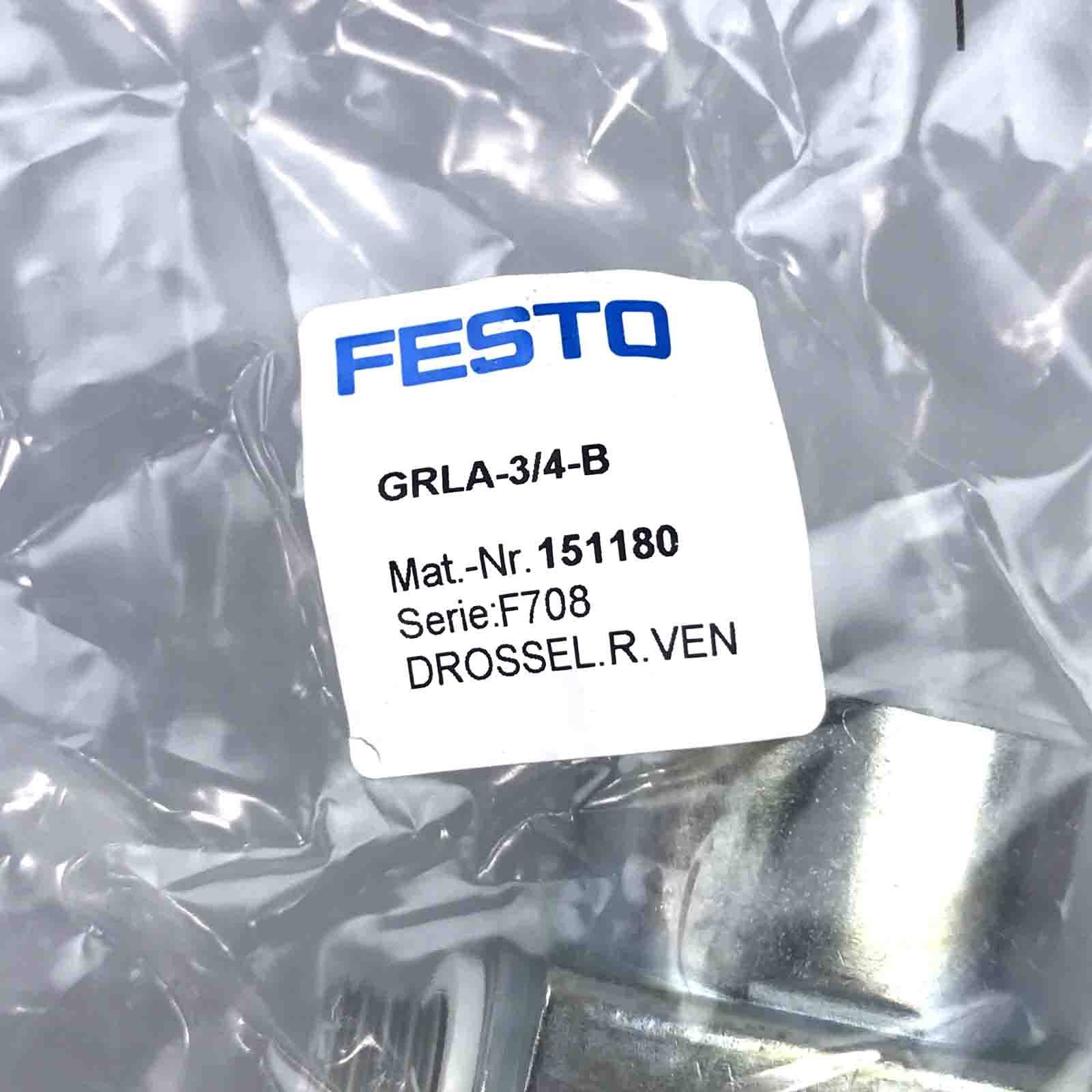Festo Drossel-Rückschlagventil GRLA-3/4-B 151180 OVP-1