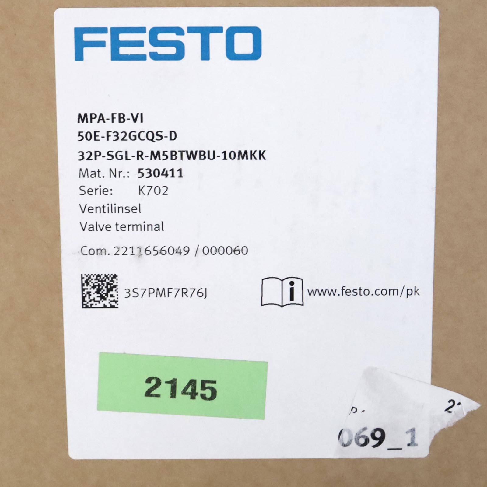 Festo Ventilinsel MPA-FB-VI 530411 OVP-1