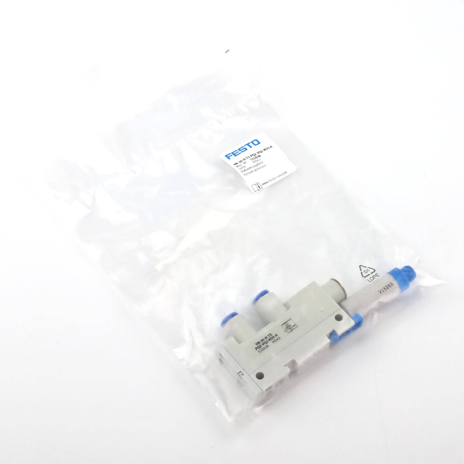 Festo Vakuumsaugdüse VN-10-H-T3-PQ2-VQ2-RO1-A 532638 OVP-0