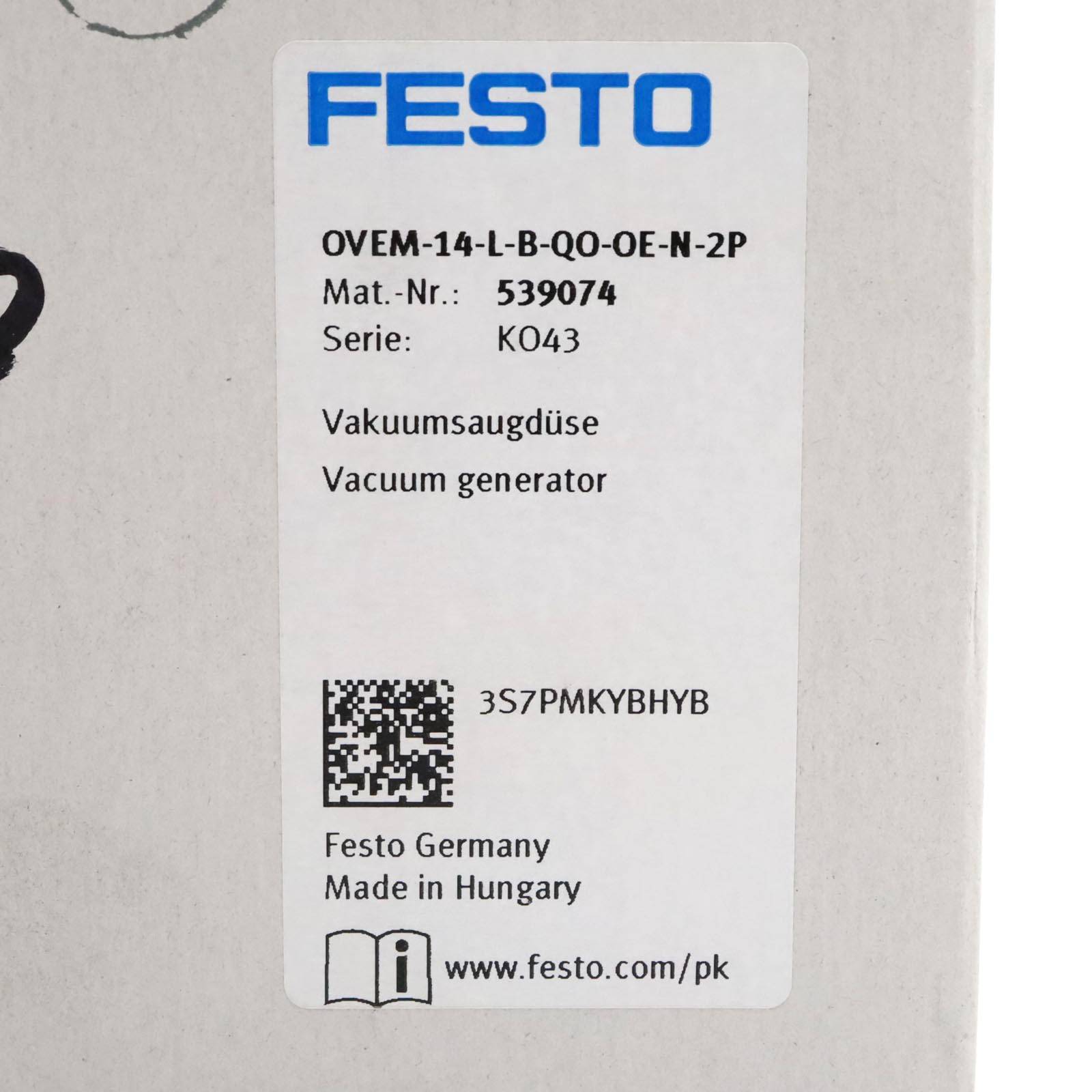 Festo Vakuumsaugdüse OVEM-14-L-B-QO-OE-N-2P 539074 OVP-1