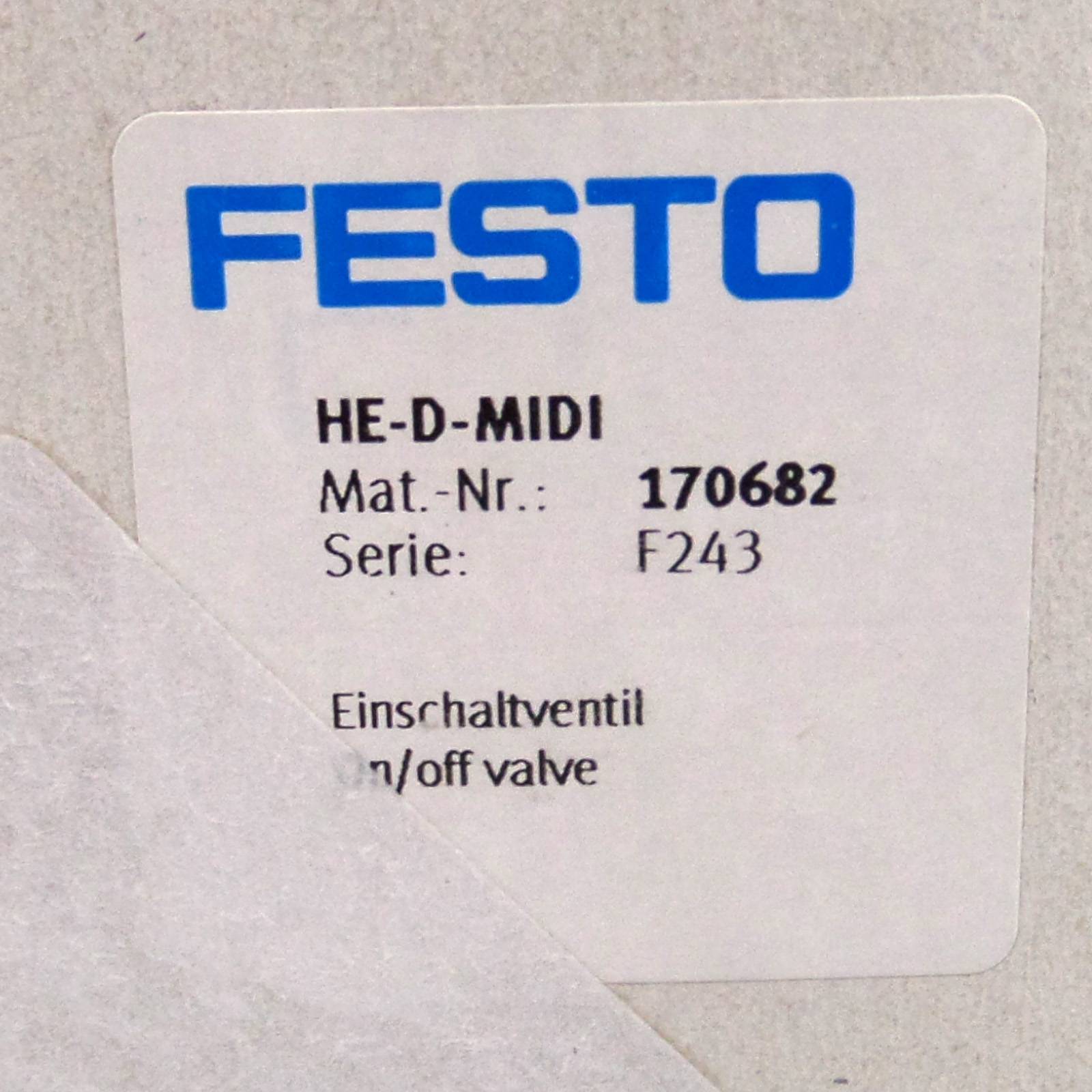 Festo Einschaltventil HE-D-MIDI 170682 OVP-2