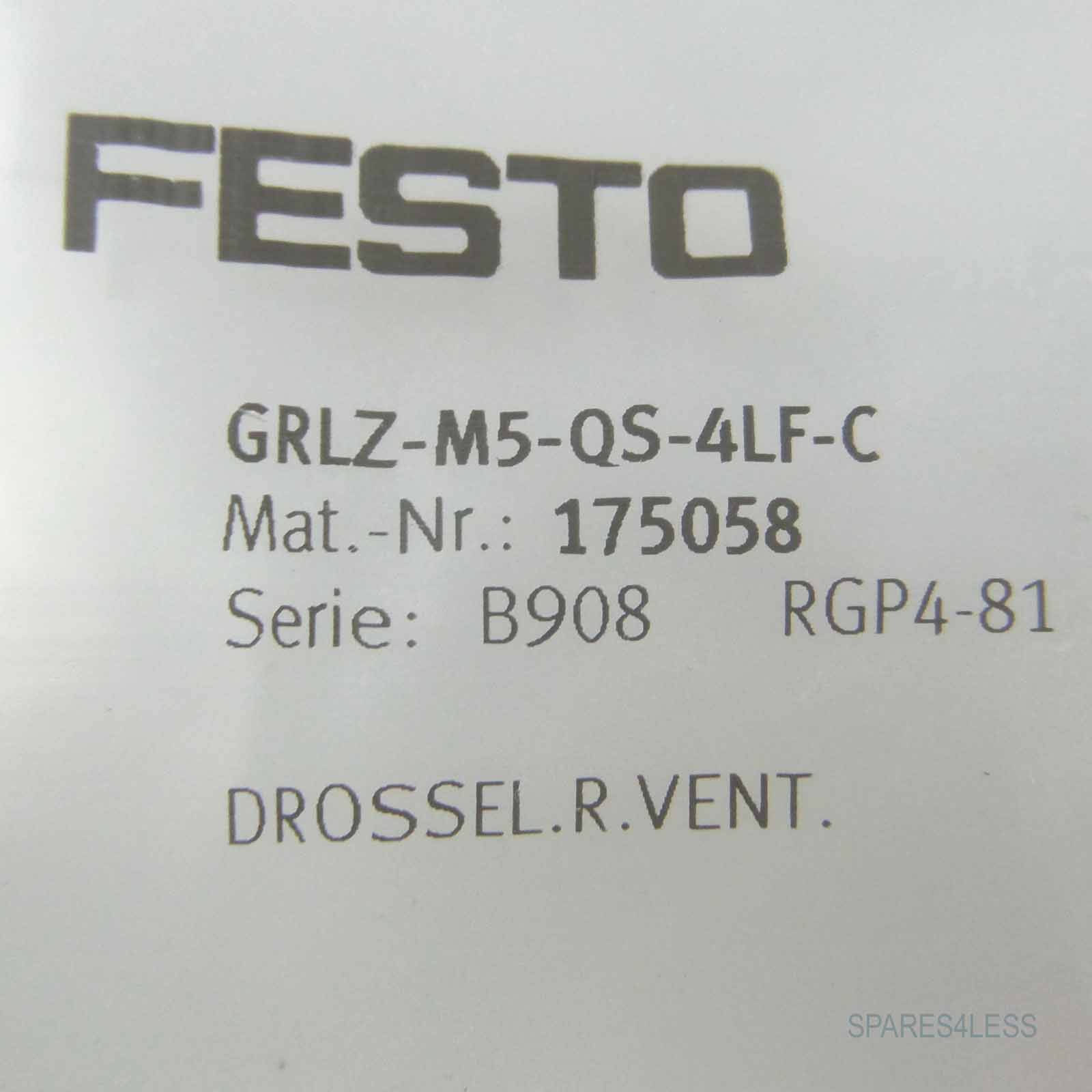 FESTO GRLZ-M5-QS-4-LF-C, Drossel-Rückschlagventil, P/n: 175058-1
