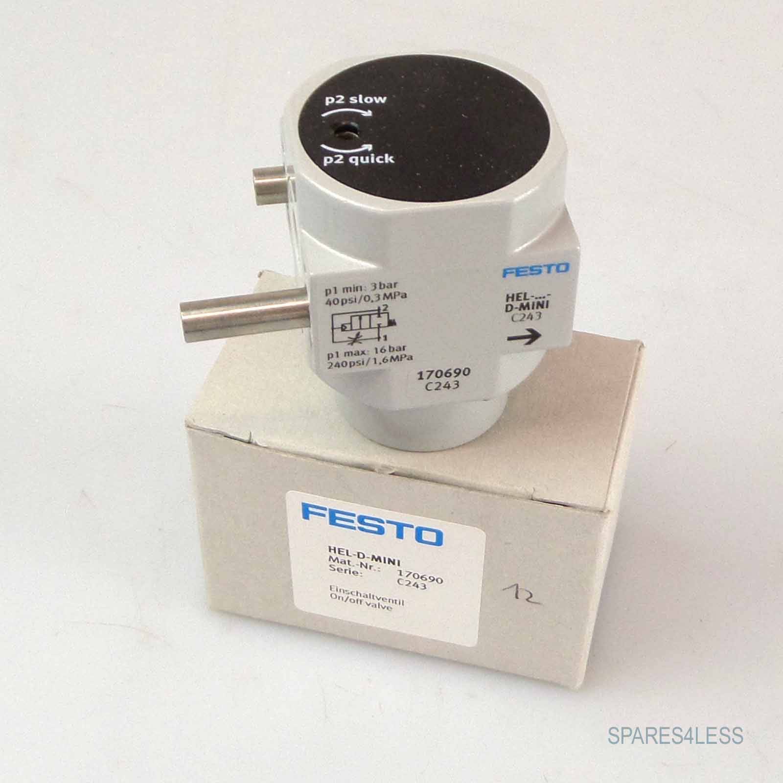 FESTO HEL-D-MINI On-off valve, P/n: 170690-0