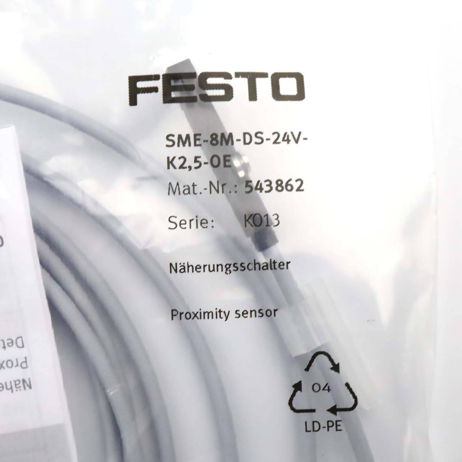 Festo Näherungsschalter SME-8M-DS-24V-K2,5-OE 543862 OVP-1