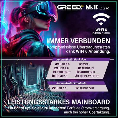 Greed MK2 AMD Pro | Gaming PC / Computer | Ryzen 7 5700X | RTX 5070 | Wasserkühlung | 32GB RAM | 1TB SSD | Win 11 Pro-3