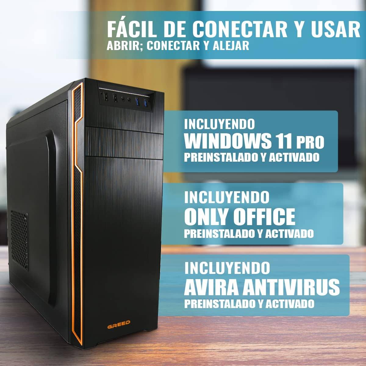 Greed - Desktop PC - Basic | Celeron G5905 | Computer für Büro | 8GB RAM | 512GB SSD | WLAN | Win 11 Pro-4
