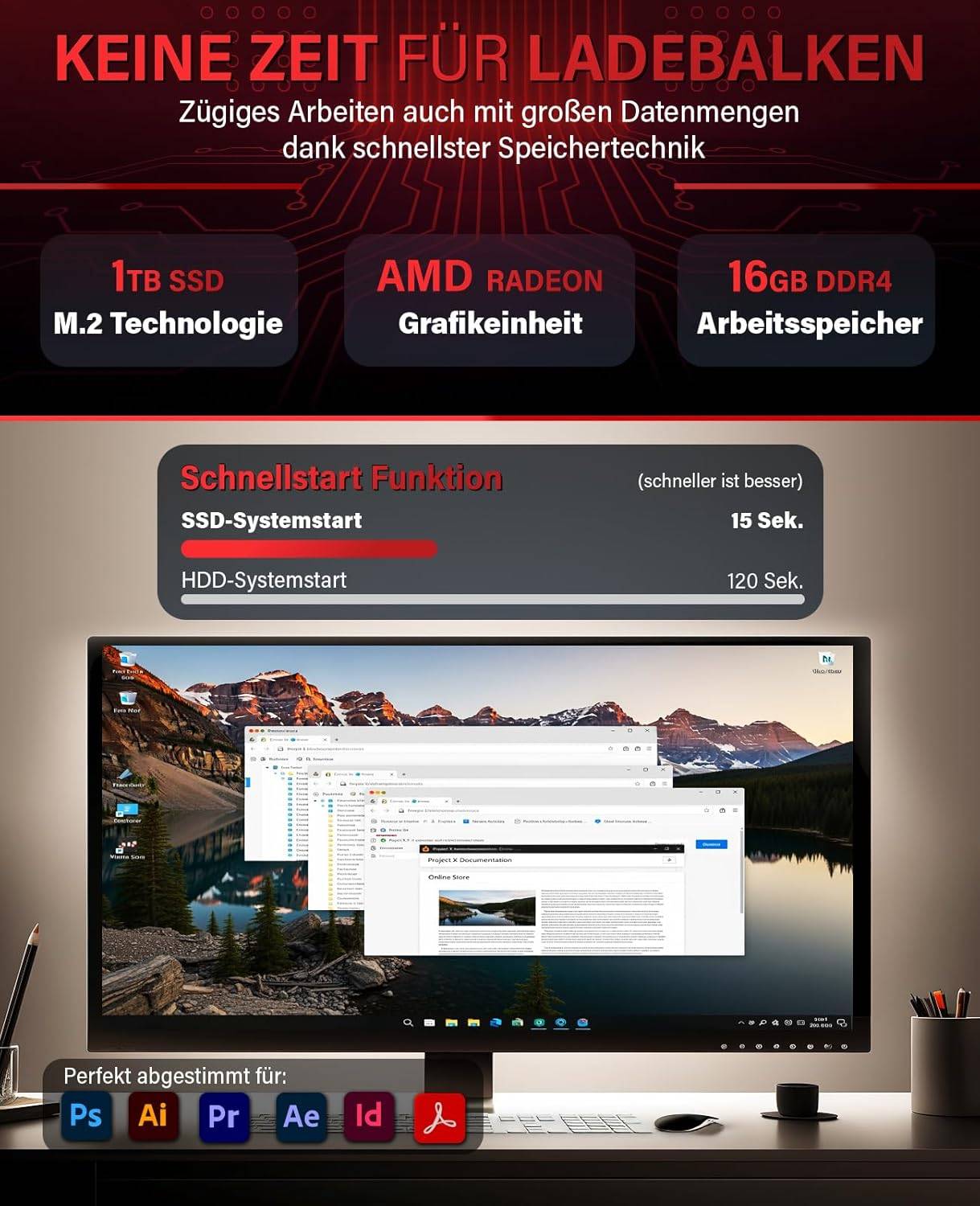 Greed - Desktop PC - Office GT | AMD Ryzen 5 5500GT | Computer für Büro | 16GB RAM | 1TB SSD | WLAN | Win 11 Pro-3
