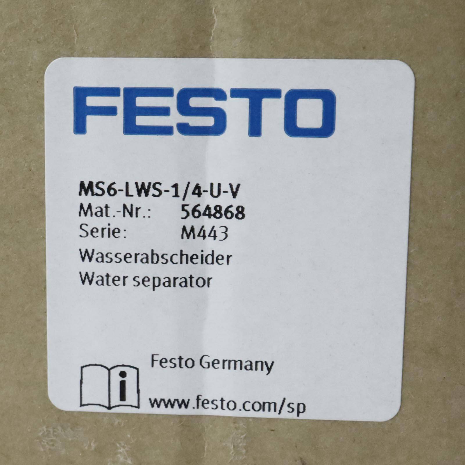 Festo Wasserabscheider MS6-LWS-1/4-U-V 564868 OVP-1