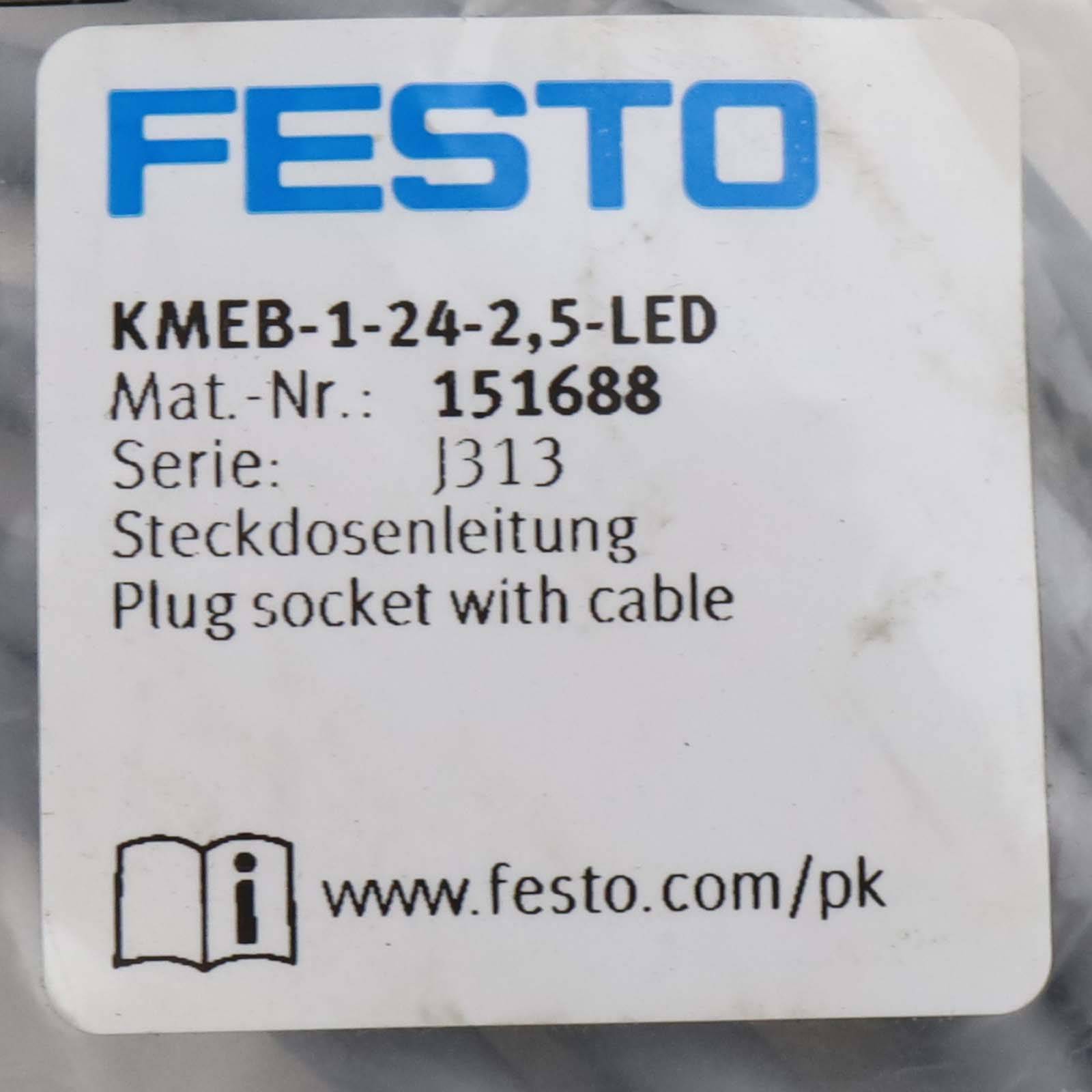 Festo Steckdosenleitung KMEB-1-24-2.5-LED 151688 OVP-1