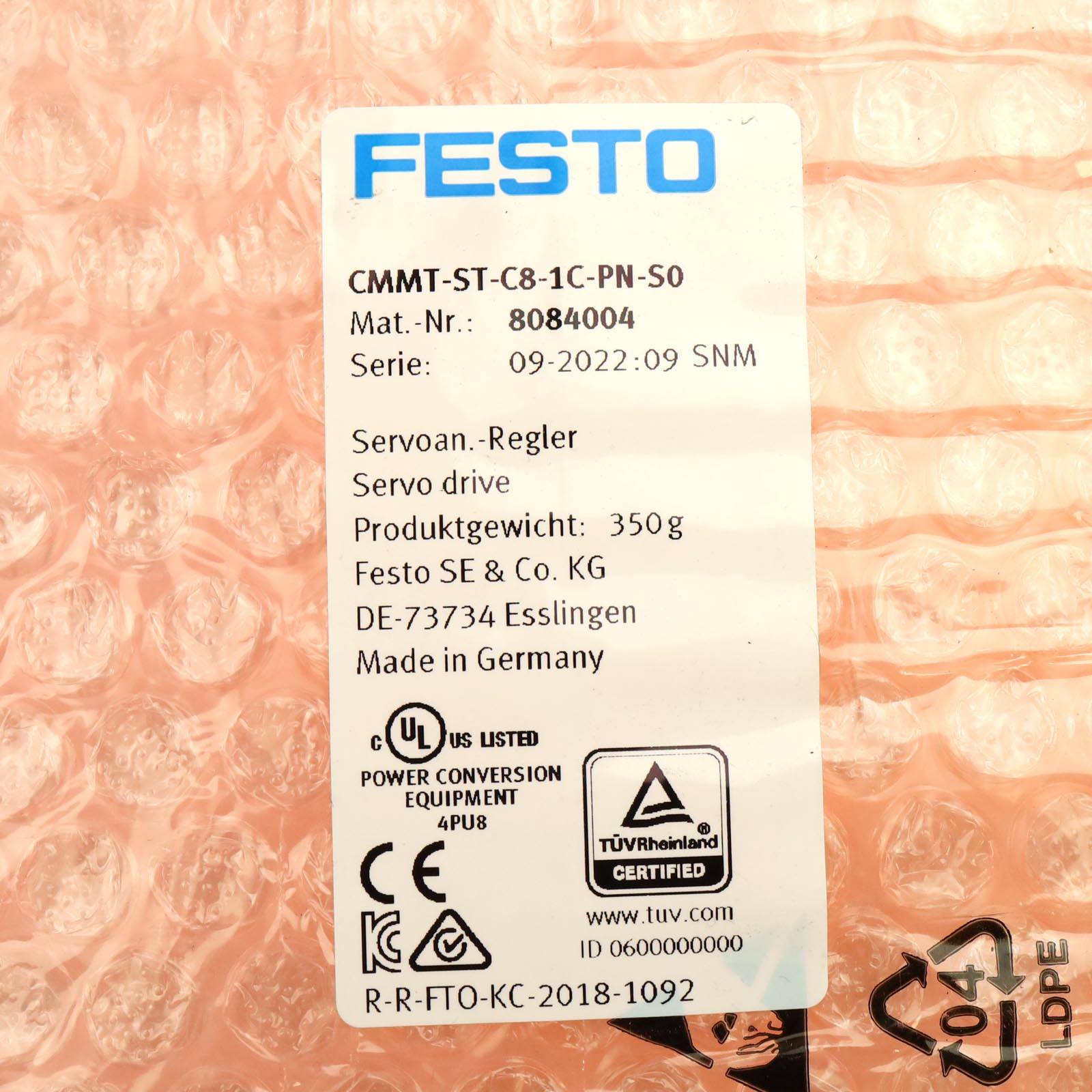 Festo Servoantriebsregler CMMT-ST-C8-1C-PN-S0 8084004 OVP-1