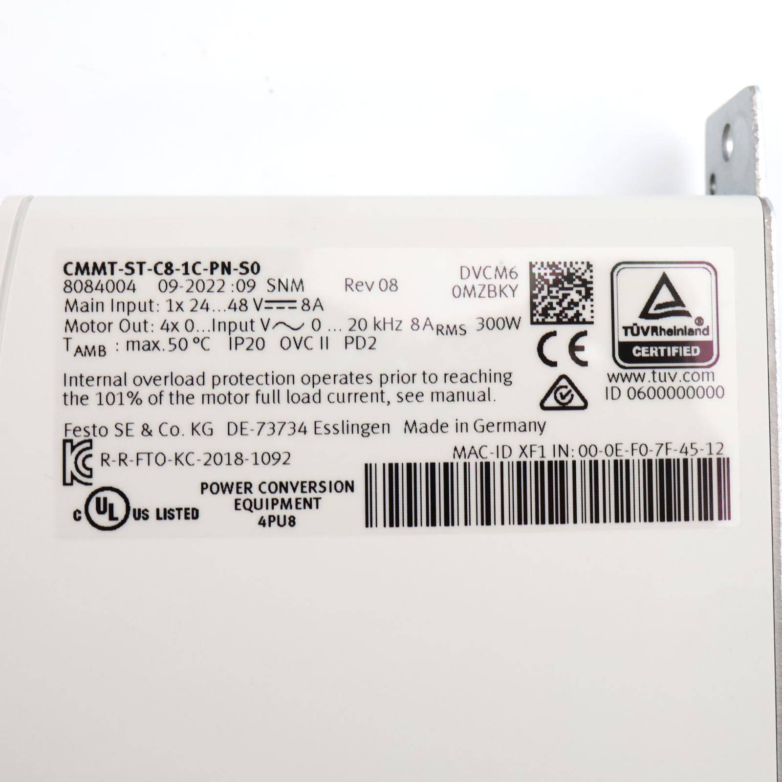 Festo Servoantriebsregler CMMT-ST-C8-1C-PN-S0 8084004 OVP-2