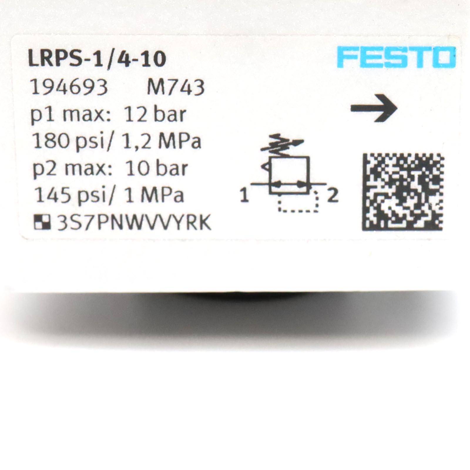 Festo Präzisions-Druckregelventil LRPS-1/4-10 194693 OVP-1