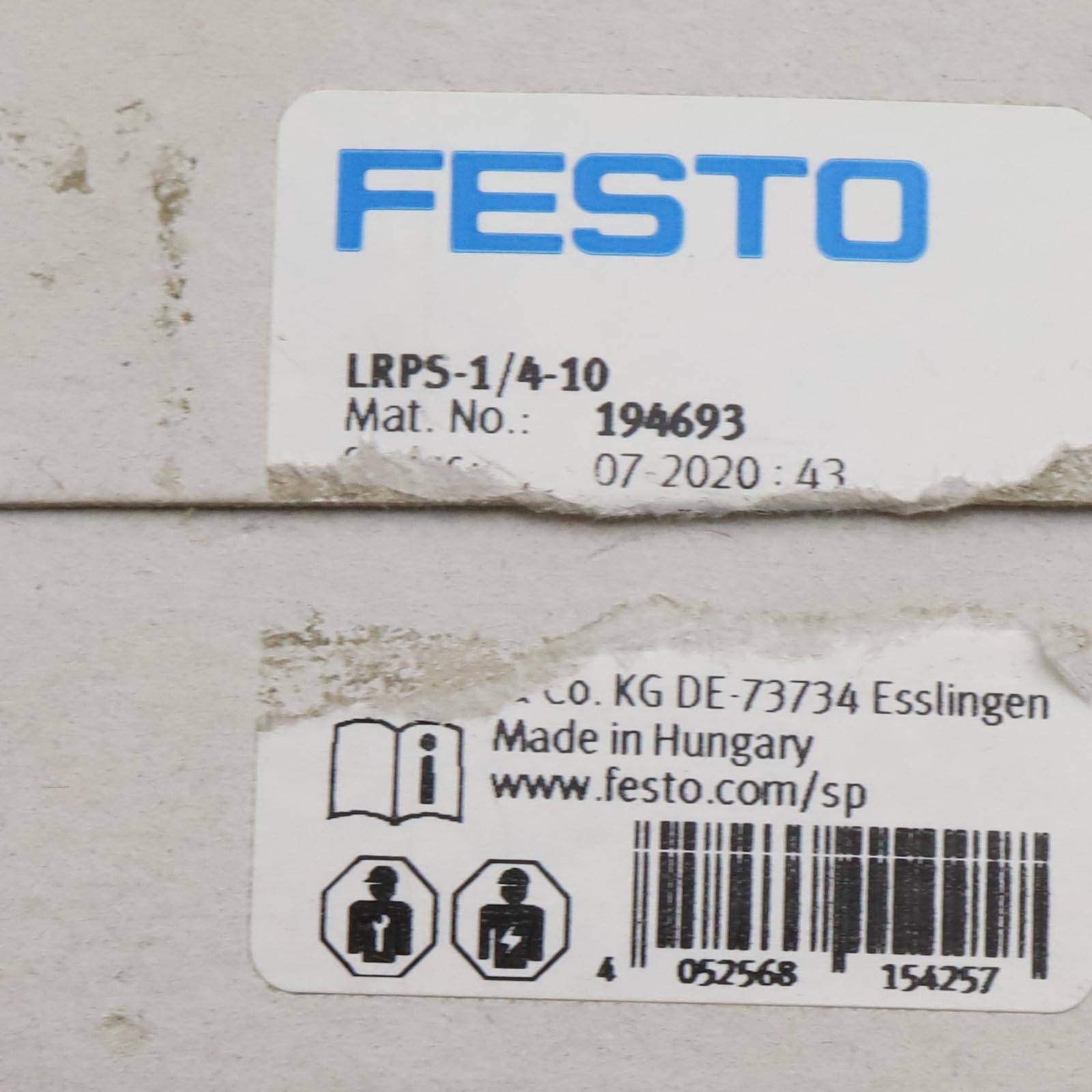 Festo Präzisions-Druckregelventil LRPS-1/4-10 194693 OVP-4