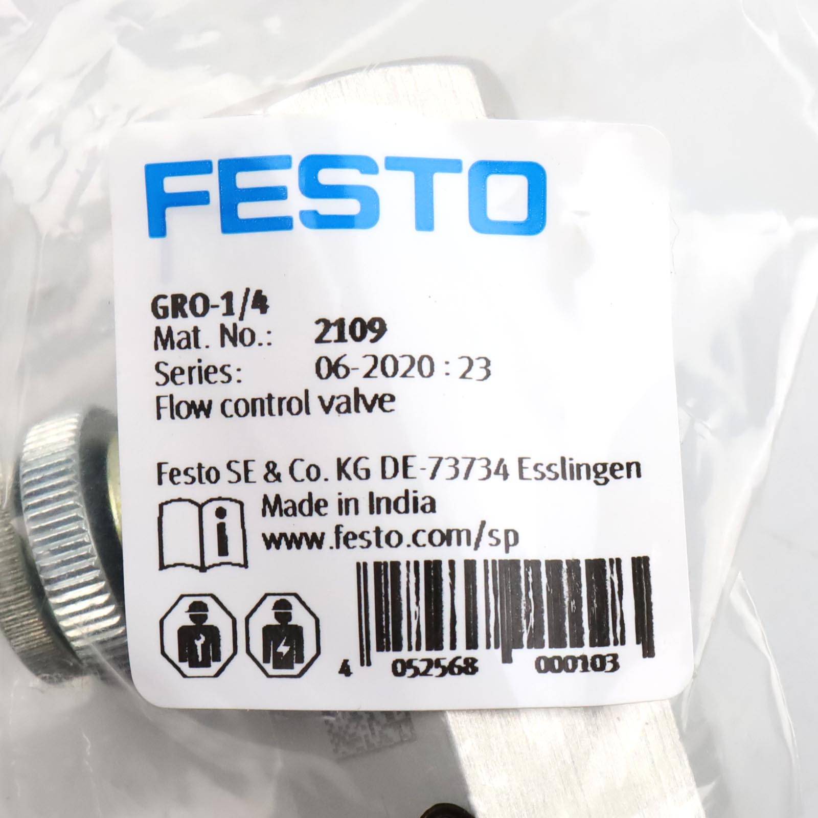 Festo Drosselventil GRO-1/4 2109 OVP-1