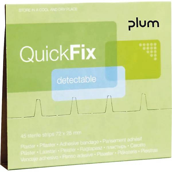 Pflaster-Nachfüllpackung QuickFix Detectable VE 6 à 45 Stk HxB 72 x 25 mm. 86026249 860262 49