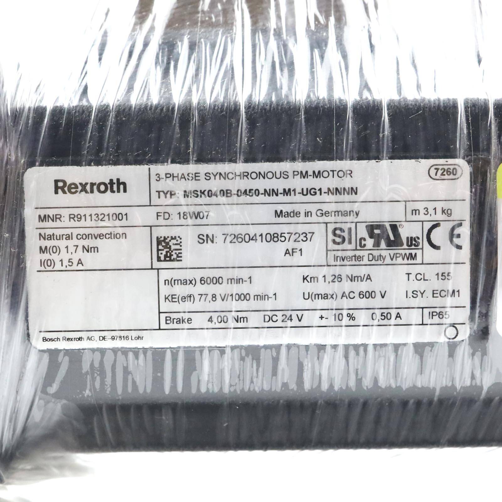 Rexroth Servomotor MSK040B-0450-NN-M1-UG1-NNNN R911321001 OVP-1