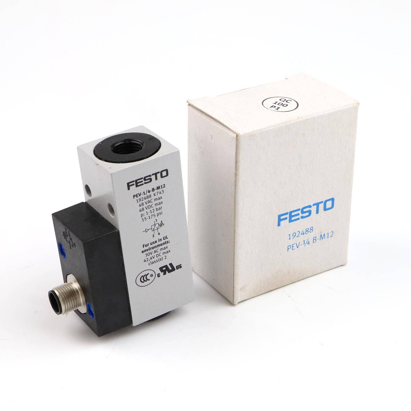 FESTO Druckschalter PEV-1/4-B-M12 192488 OVP-0