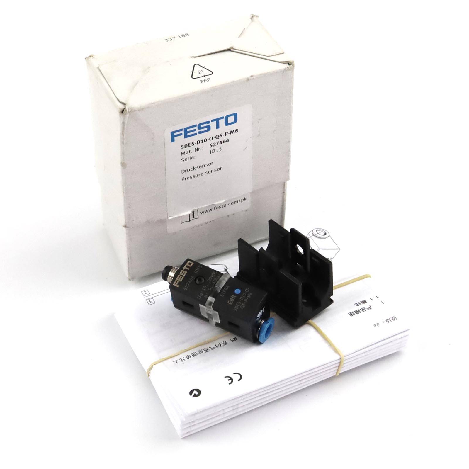 Festo Drucksensor SDE5-D10-O-Q6-P-M8 527464 OVP-0