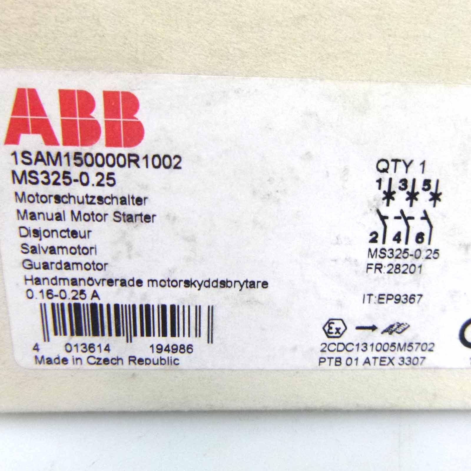 ABB 1SAM150000R1002 MS325-0.25 Schutzschalter 1 St.-1