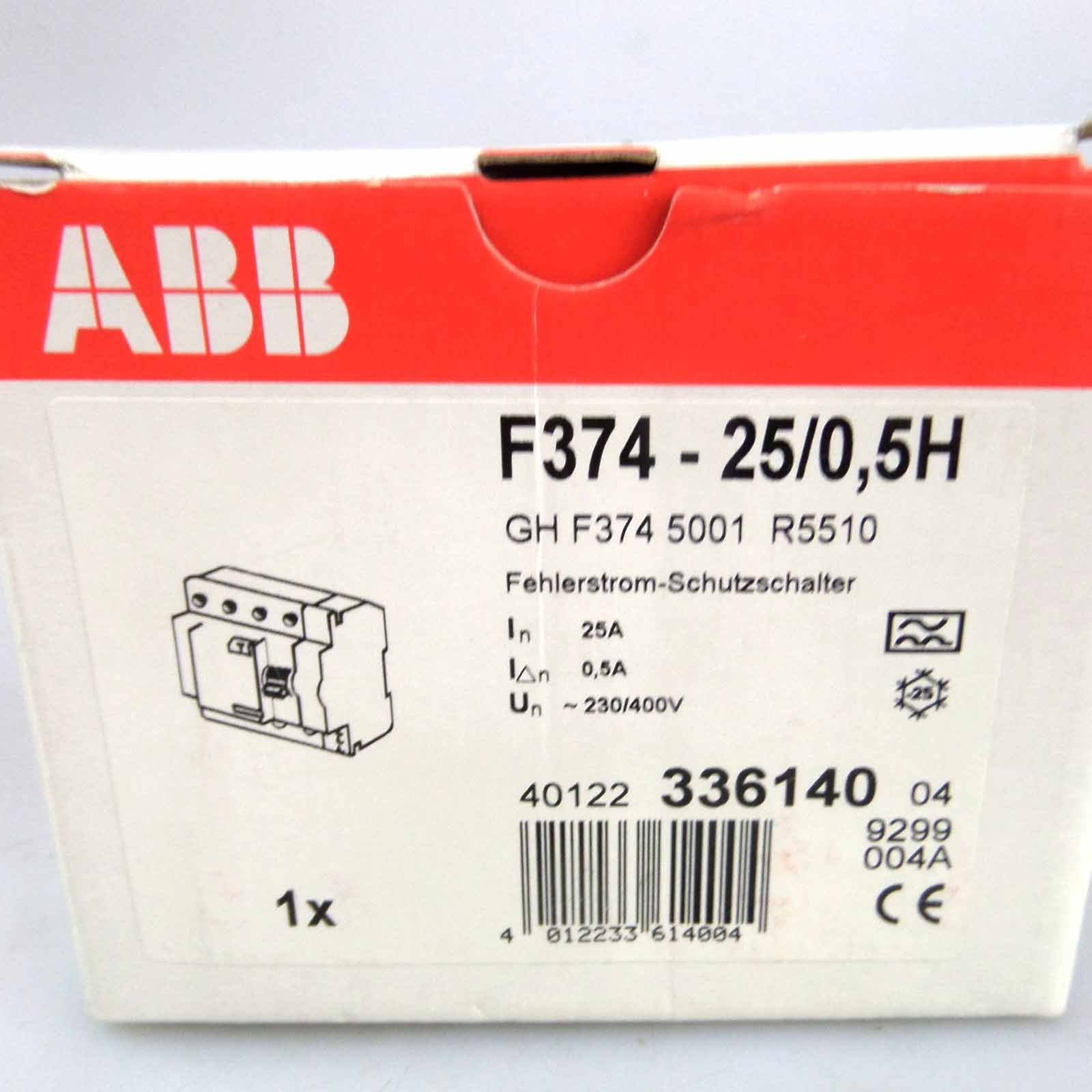 ABB FI Fehlerstrom-Schutzschalter F374-25/0,5H OVP-4