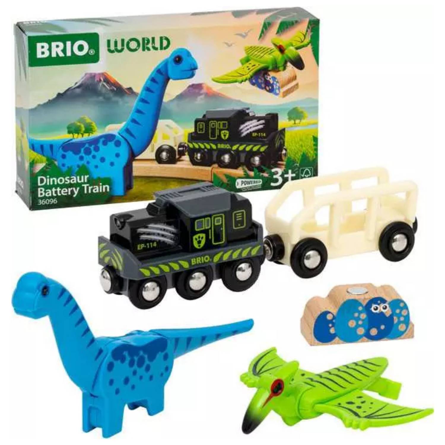 Ravensburger BRIO Dinosaur Battery Train, Zug, 3 Jahr(e), Holz, Mehrfarbig-0