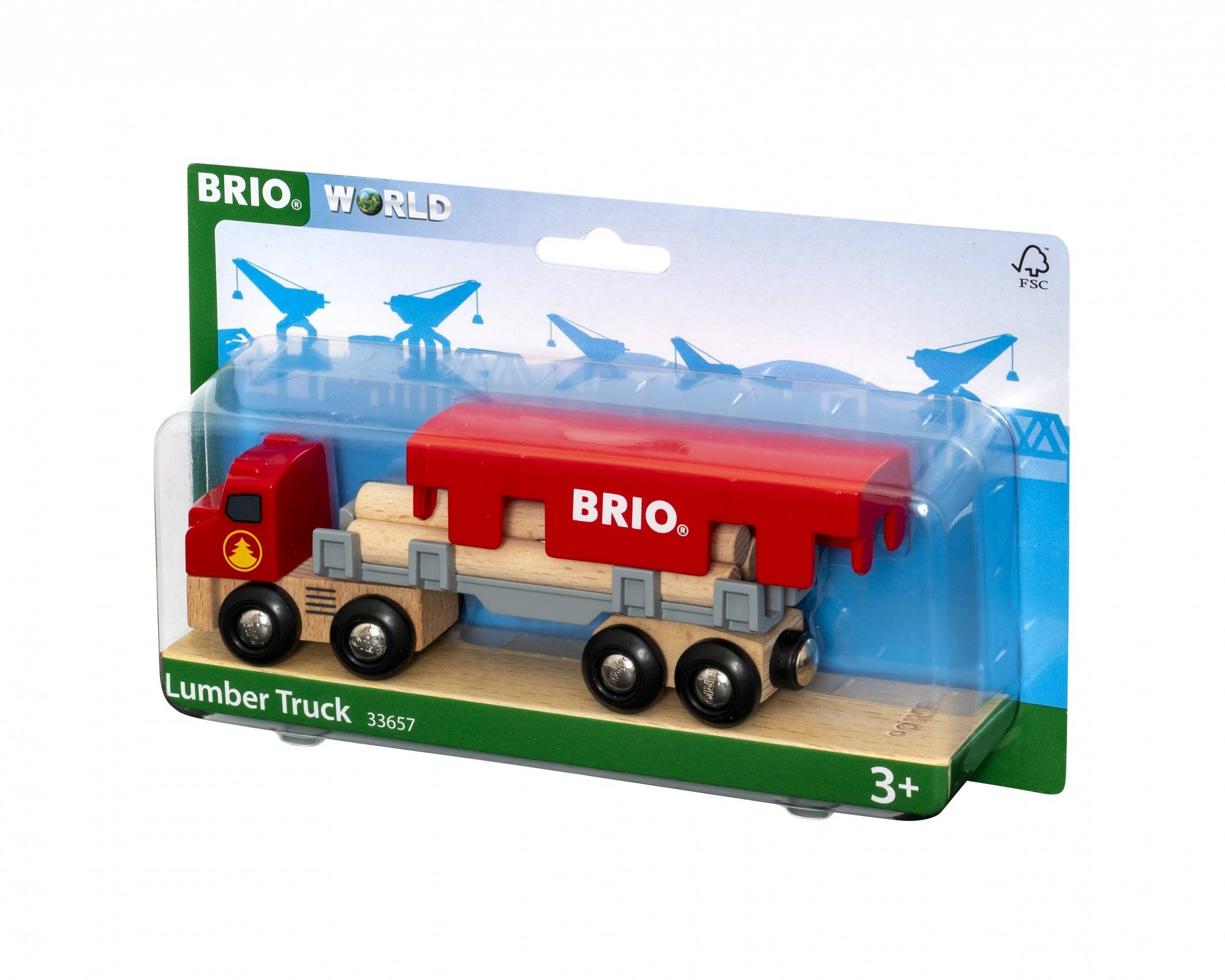 BRIO Holztransporter mit Magnetladung, Holz-LKW-Modell, 0,3 Jahr(e), Rot, Holz-3