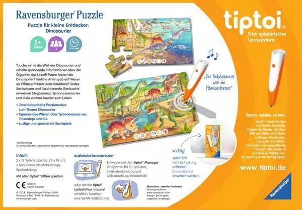 RAVENSBURGER - tiptoi Puzzle für kleine Entdecker Dinosaurier-1