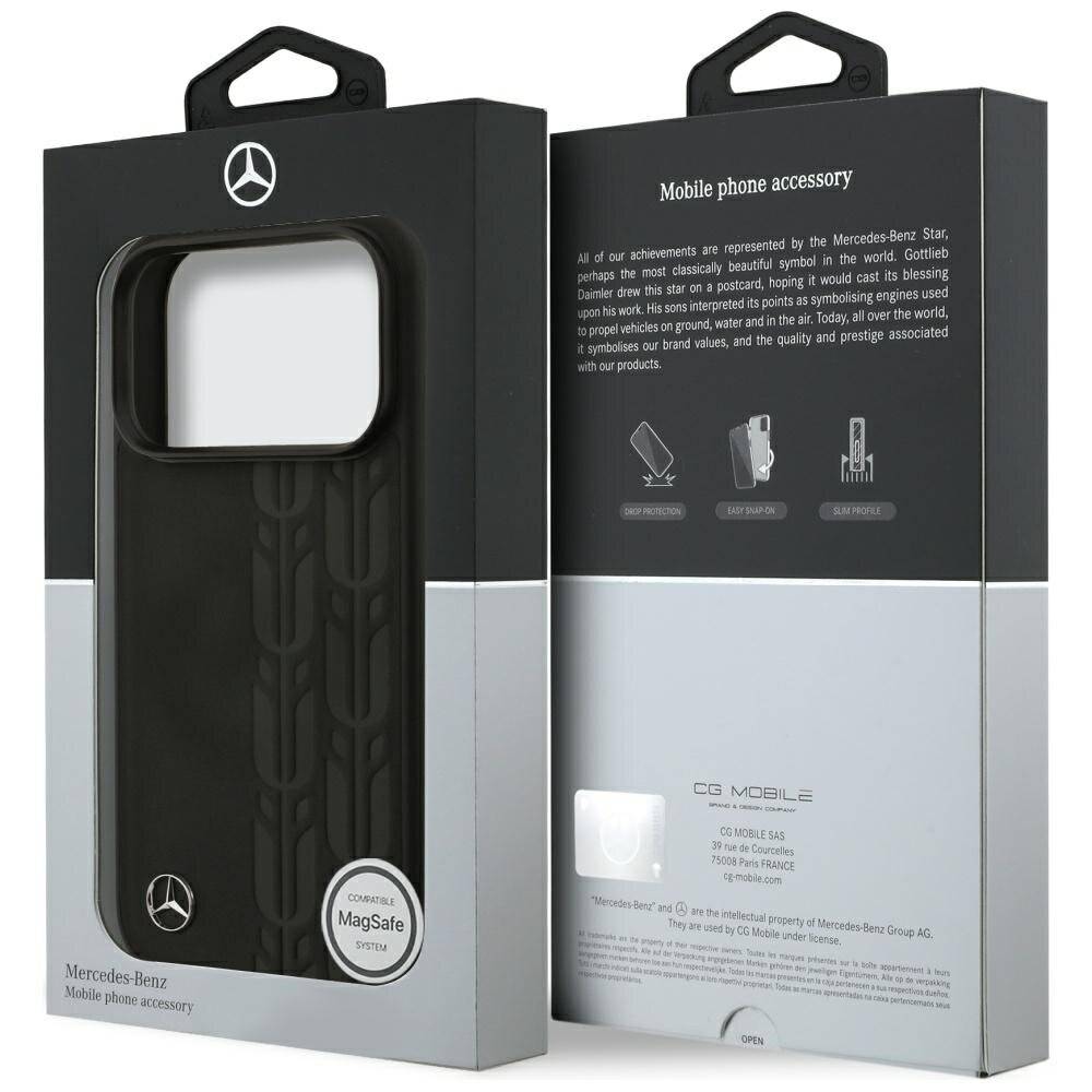 Mercedes Leather Laurel Leaves MagSafe Case iPhone 17 Pro - Schwarz-2
