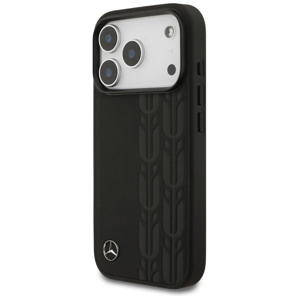 Mercedes Leather Laurel Leaves MagSafe Case iPhone 17 Pro - Schwarz-4