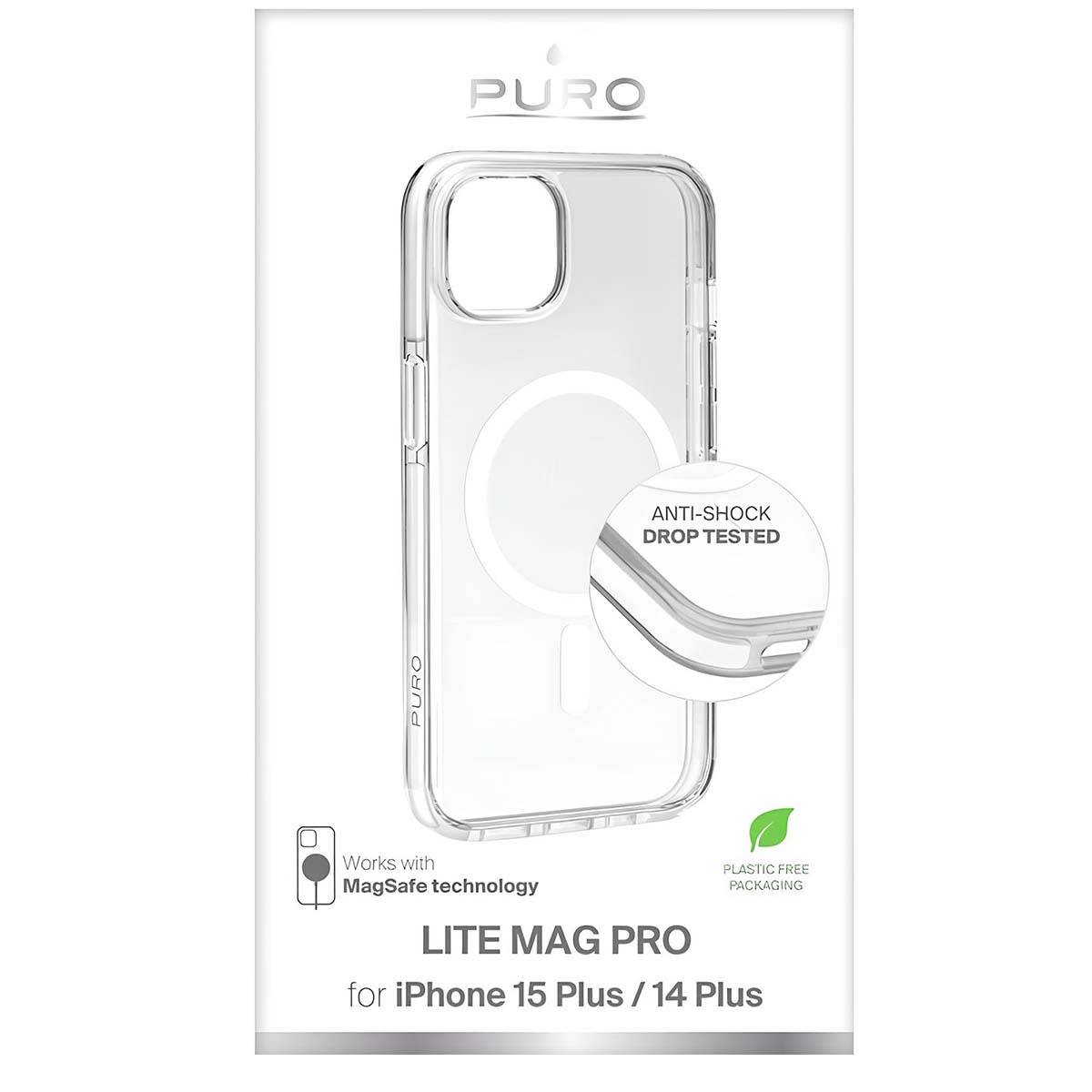 Puro Lite Mag Pro MagSafe Silikonhülle iPhone 15 – transparent-3