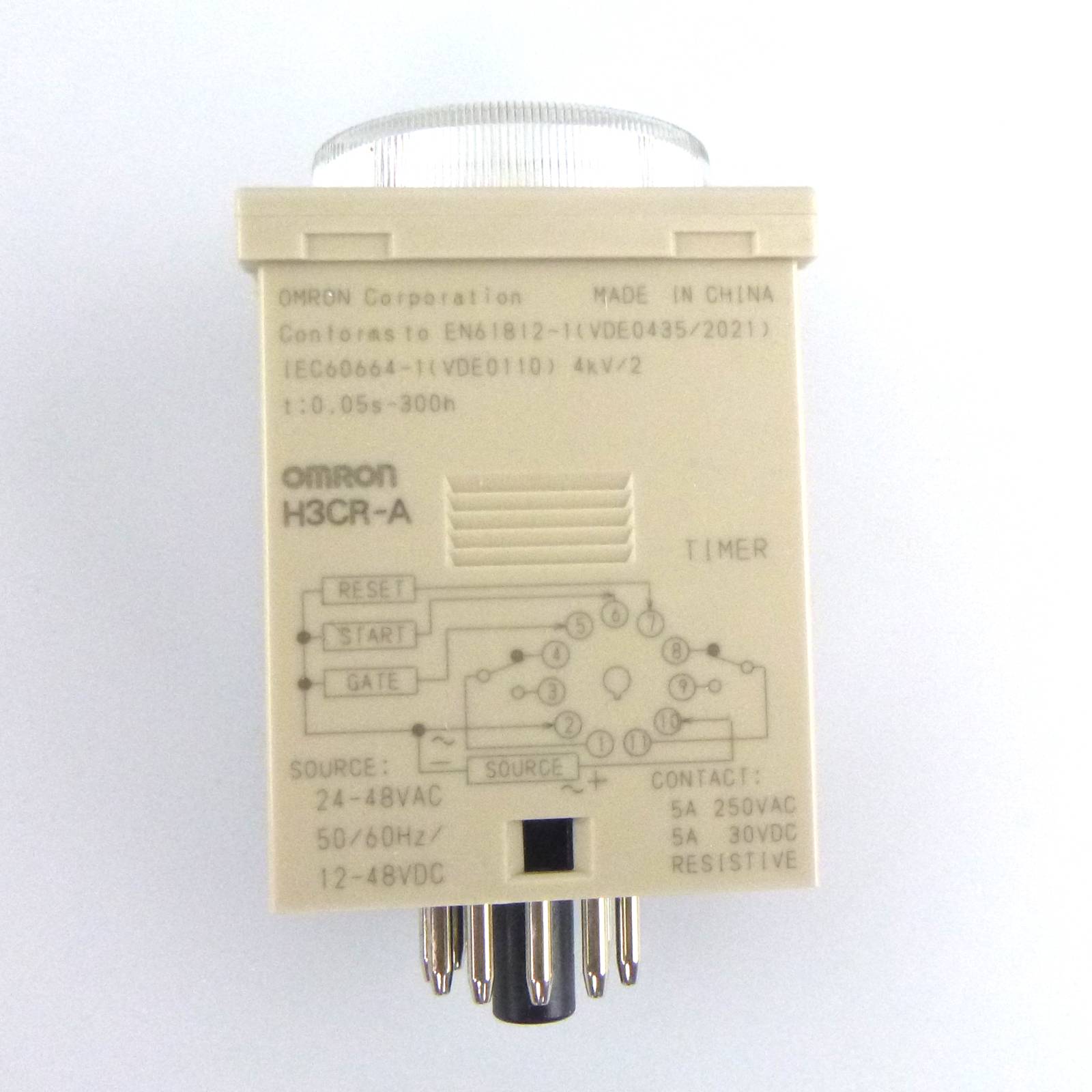 Omron Zeitrelais H3CR-A 0,05s-300h 24-48VAC 12-48VDC OVP-2